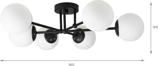 Brilagi - Lustră aplicată MALIVA 6xE14/15W/230V negru/alb