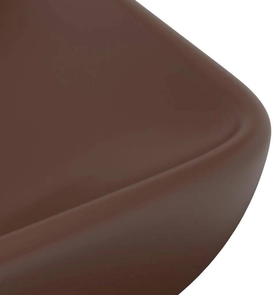 Chiuveta dreptunghiulara lux, maro inchis, 71x38 cm, ceramica matte dark brown