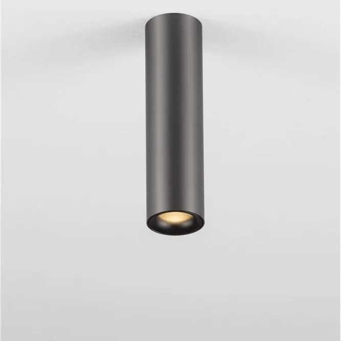 Spot aplicat LED design tehnic LUISA nickel negru, H-15cm