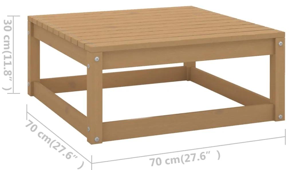 Set mobilier de gradina cu perne, 5 piese, lemn masiv de pin maro miere, 1