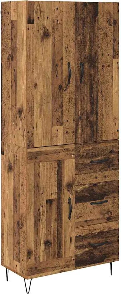 vidaXL Bufet cu sertar 2 pcs Lemn vechi Lemn compozit