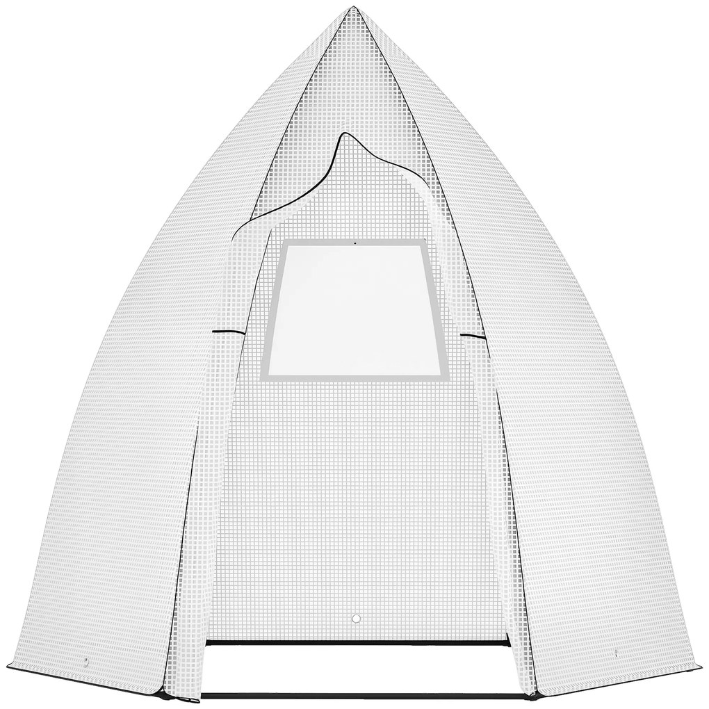 Outsunny Mini Șopron pentru Plantare cu Uși Rulante pentru Grădină și Balcon Protecție iarna Alb 160 x 140 x 180 cm | Aosom Romania