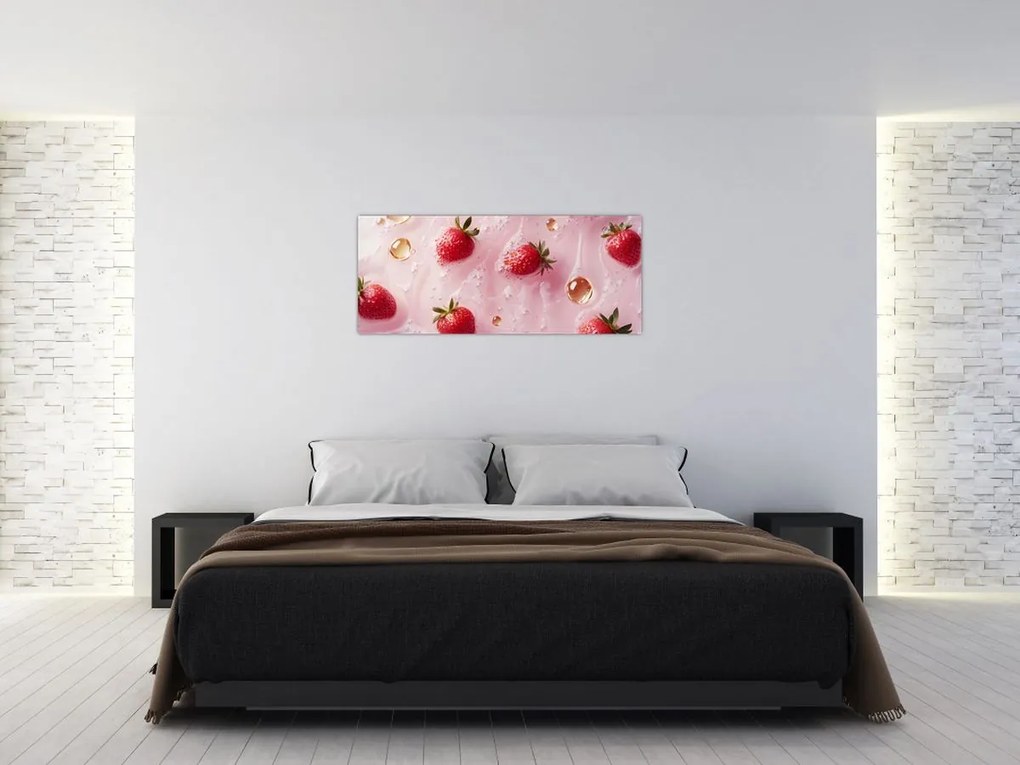 Tablou - Căpșuni în bule (120x50 cm)