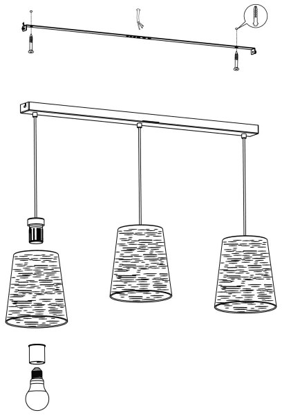 Lustră pe cablu SEGEZIA 3xE27/40W/230V Eglo 99438
