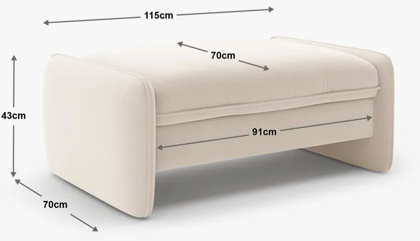 Taburet Georgia chenille Silencio L115 cm