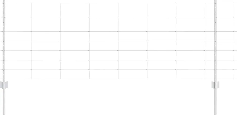 vidaXL Gard cu Stâlp Argintiu 0,8 x 50 m Oțel