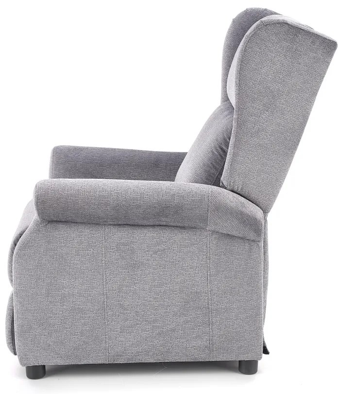 Fotoliu recliner tapitat Agustin gri - H 107-83 cm