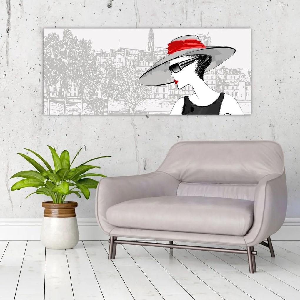 Tablou - Doamna la oraș (120x50 cm)