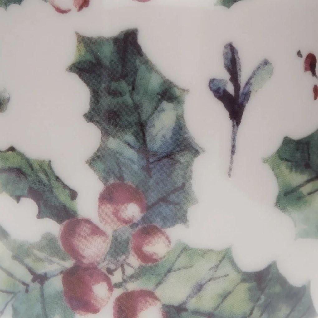 Set de 6 căni de porțelan Christmas holly 300 ml, 300 ml