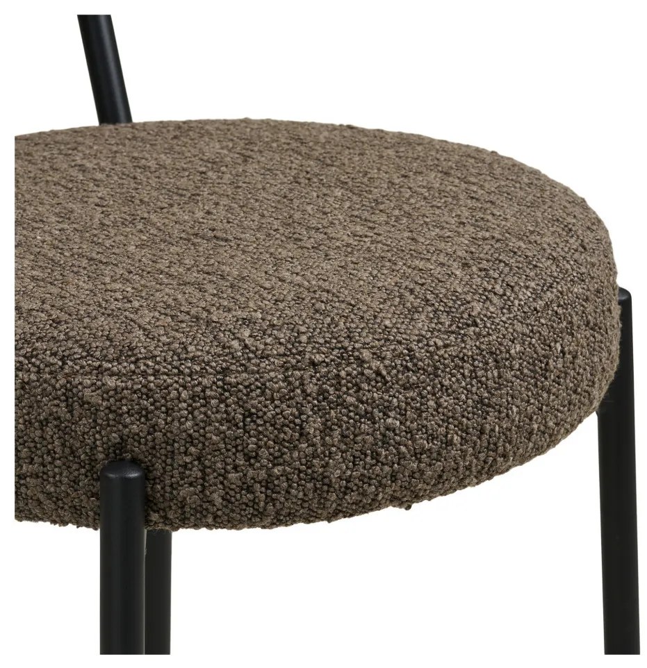 Taburet de bar Badalona, taburet, maro, picioare negre