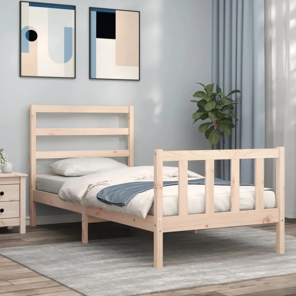 vidaXL Cadru pat fără saltea, 90x190 cm, lemn masiv de pin