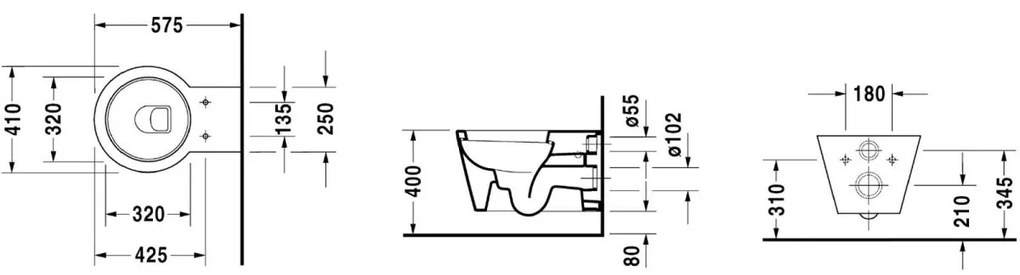 Duravit Starck 1 vas wc agatat alb 0210090064