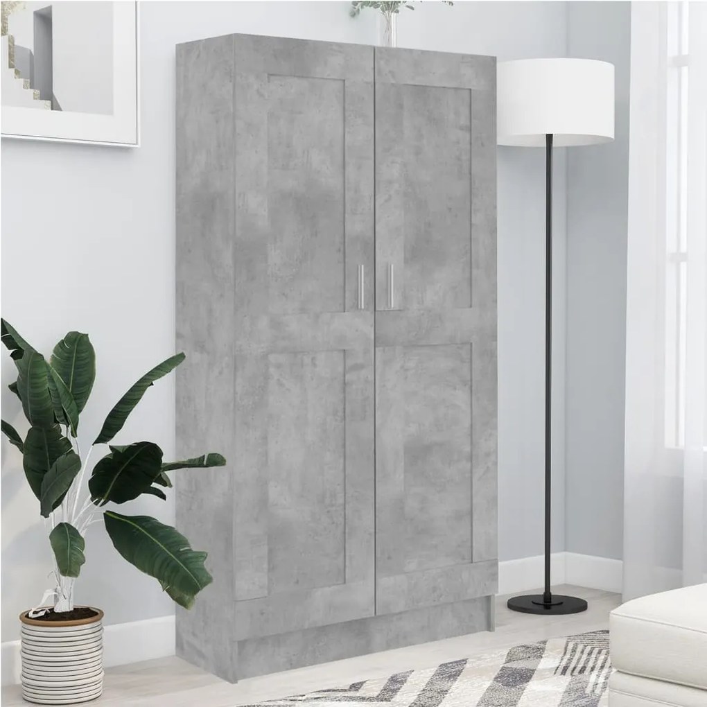 vidaXL Bibliotecă, gri beton, 82,5 x 30,5 x 150 cm, lemn prelucrat