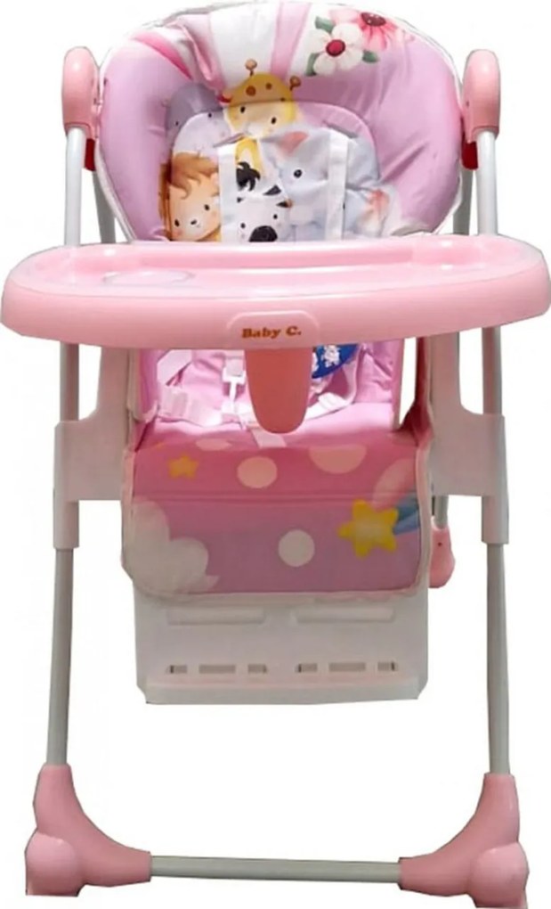 Scaun de masa pentru copii si bebe Baby Care™ CC reglabil in 3 trepte, Pliabil, Centura de siguranta, Sezut comfortabil, Masuta detasabila, Pozitie