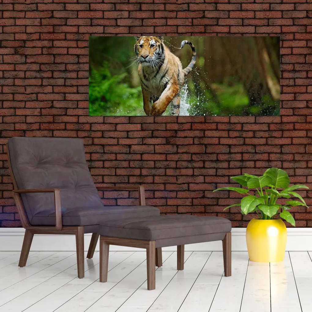 Tablou cu trigrul fugind (120x50 cm)