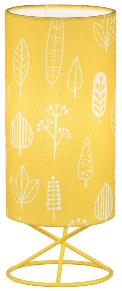 Lampa de masa, abajur metal material textil galben, AVAM
