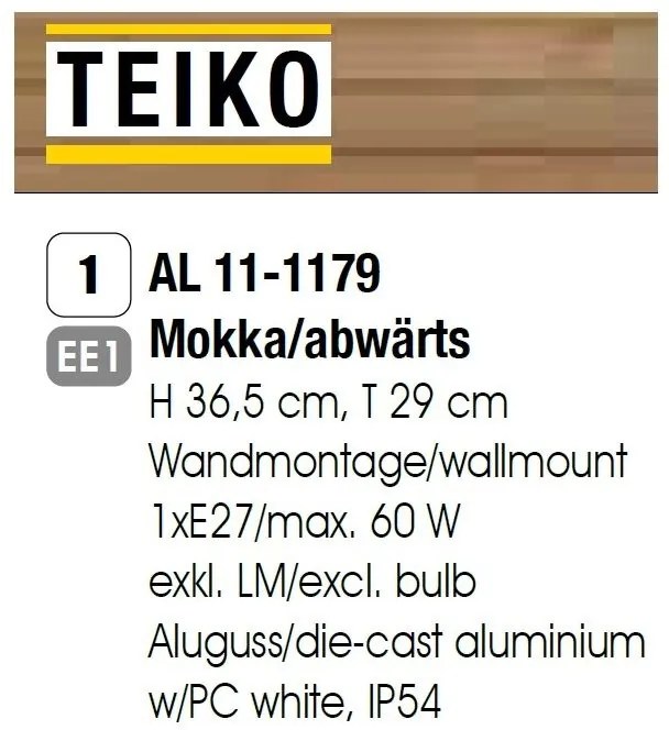 Aplica de exterior cu protectie IP54 Teiko