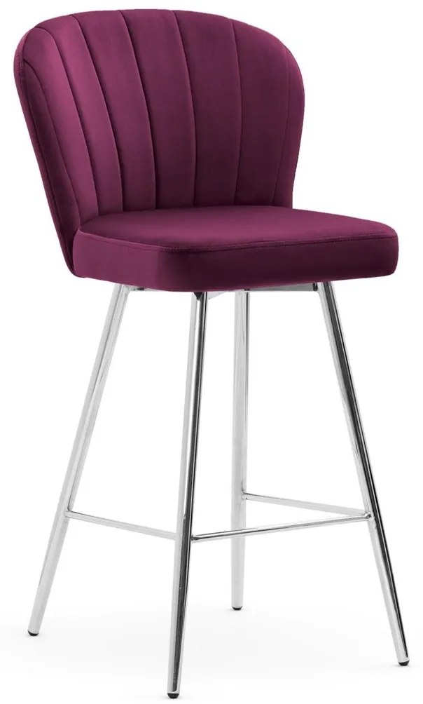 Scaun de bar Shelly burgundy silver - H107 cm