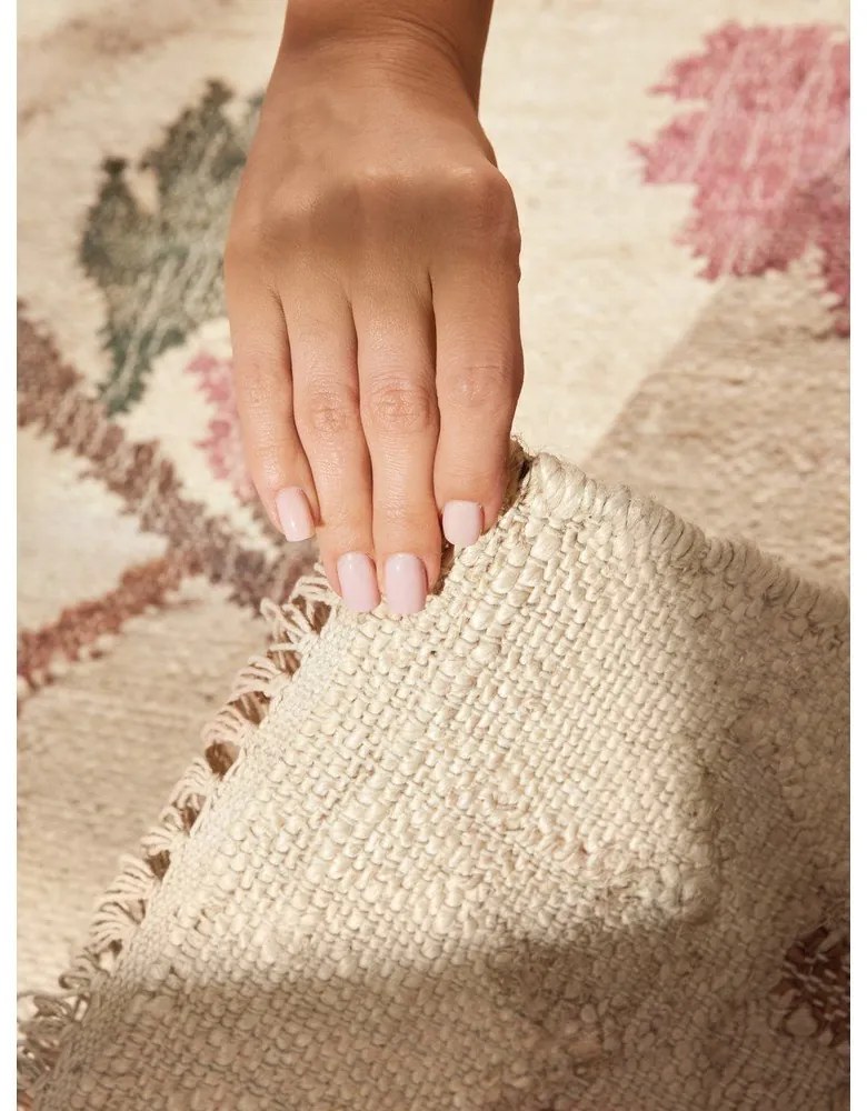 Covor crem țesut manual din iută 200x300 cm Roya Violette – Elle Decoration