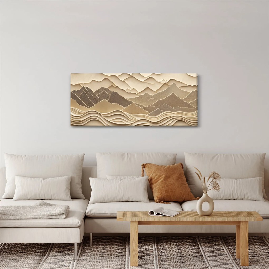 Tablou - Linii Montane 3D (120x50 cm)
