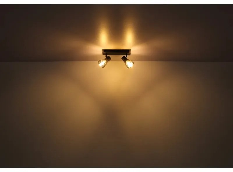 Aplica de perete / tavan cu 2 spoturi directionabile design modern CLAUDE negru, maro