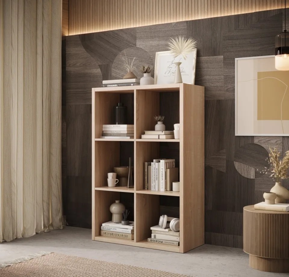 Bibliotecă, 77x113.5 cm, Cleo IV, ADRK Furniture (Culoare: Alb)