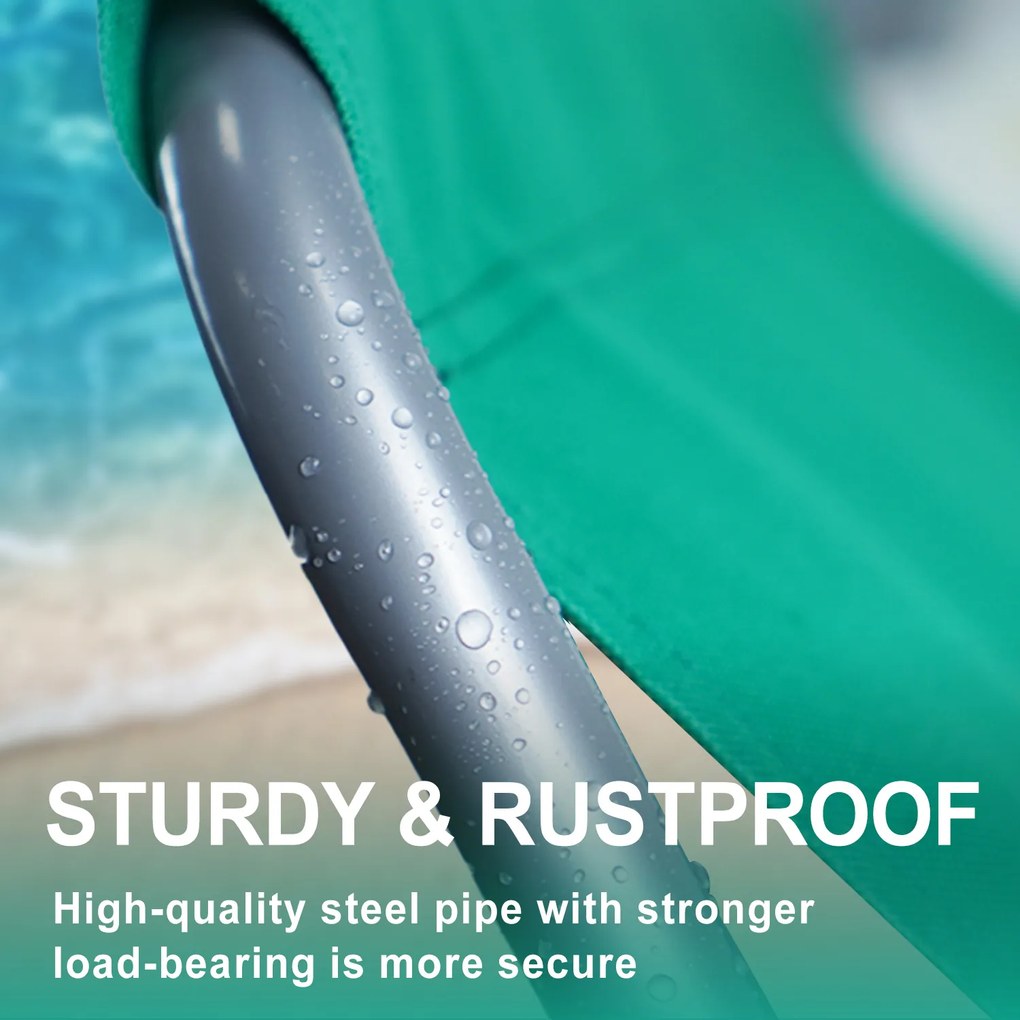 Sezlong pliabil de plaja SAND, verde