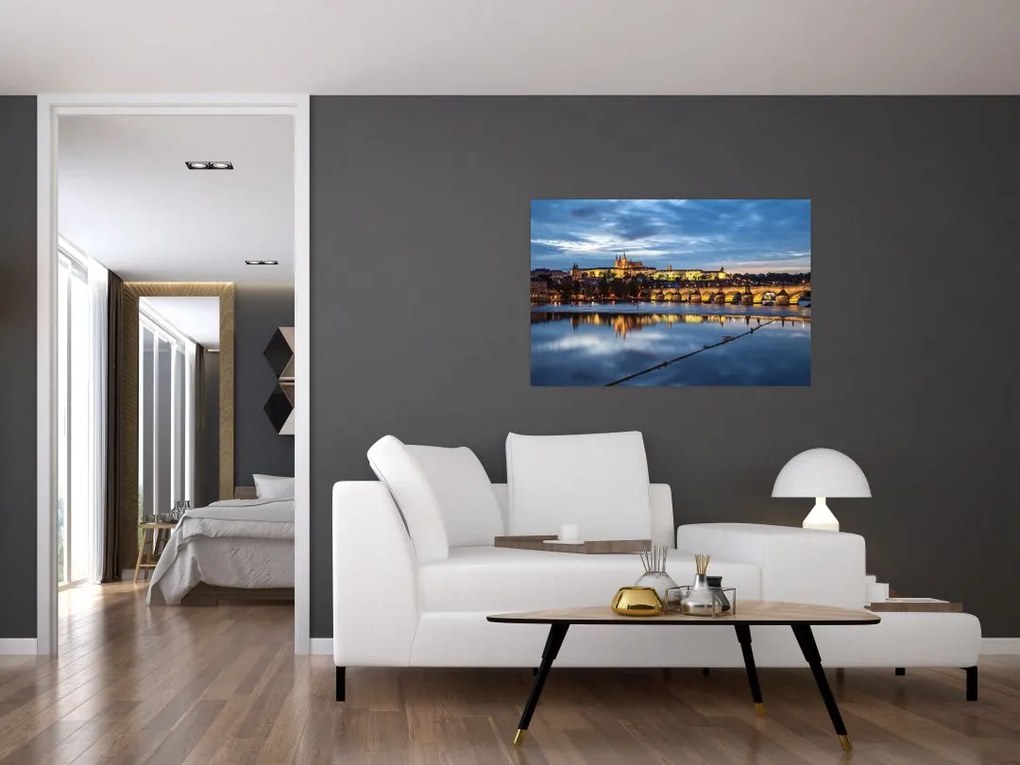 Tablou cu palatul din Praga și podul lui Carol (90x60 cm)