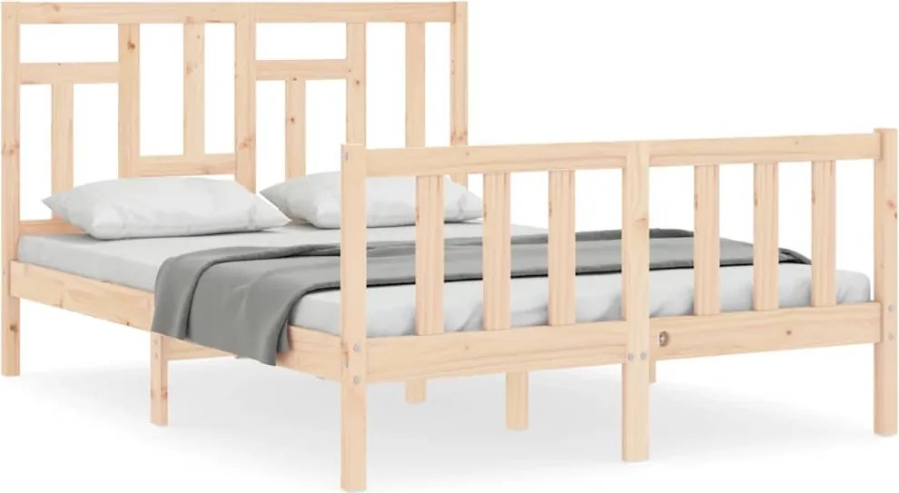 vidaXL Cadru de pat fără saltea, 140x200 cm, lemn masiv pin