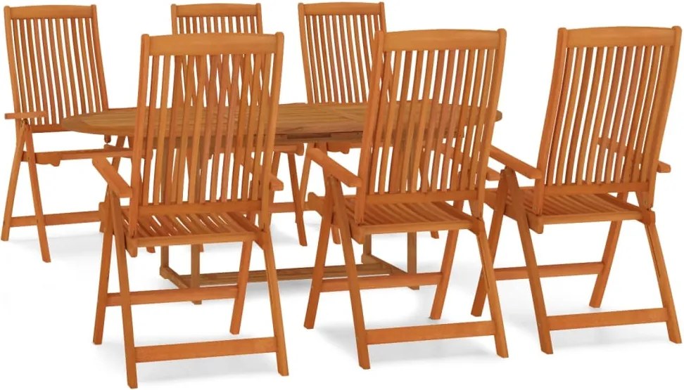 vidaXL Set mobilier de grădină, 7 piese, lemn masiv de eucalipt