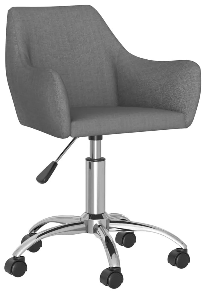 330926 vidaXL Scaun de bucătărie pivotant, gri închis, material textil