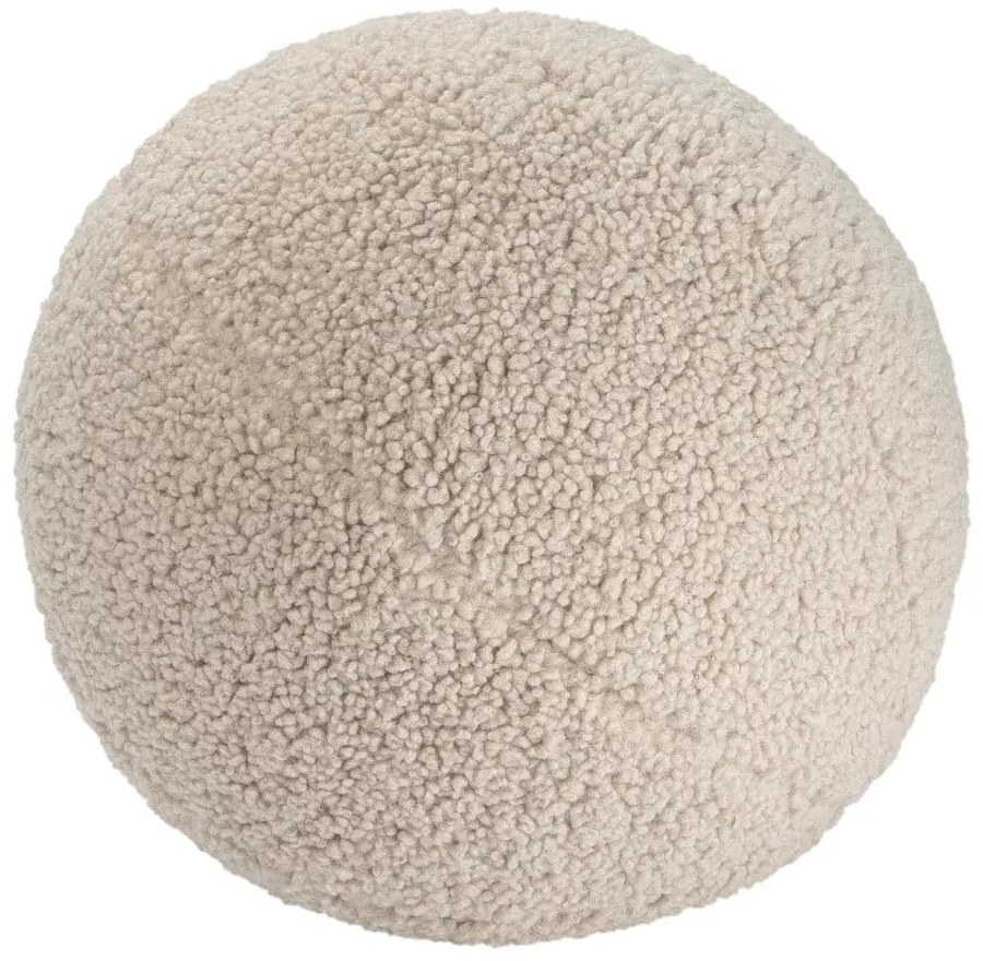 Pernă decorativă pentru copii maro deschis cu tapițerie din țesătură bouclé Ball – Wigiwama