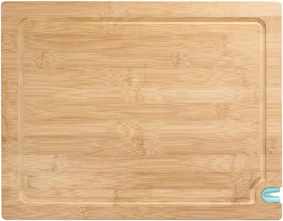 Tocător din lemn de bambus cu ascuțitor pentru cuțit , 36 x 28 cm.