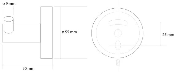 Sapho - Cuier dublu de perete X-ROUND, 5,5 x 5 cm, finisaj auriu