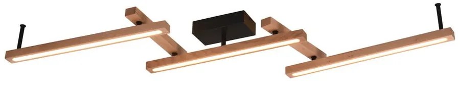 Plafonieră neagră/în culoare naturală LED cu control prin telecomandă 10x180 cm Bellari – Trio