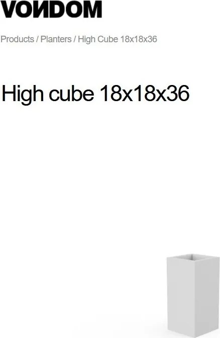 Ghiveci plante design decorativ modern interior / exterior HIGH CUBE mini 18x18x36cm