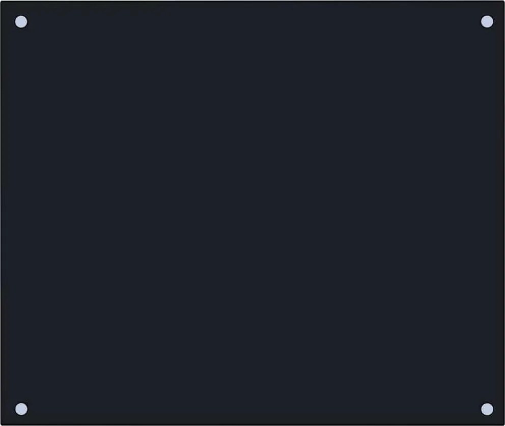 vidaXL Panou antistropi de bucătărie, negru 70x60 cm sticlă securizată