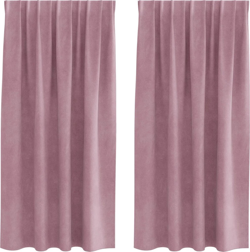 vidaXL Perdele opace 2 pcs Roz închis 140 x 175 cm Catifea