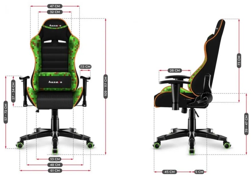 Scaun de gaming MINECRAFT confortabil pentru copii