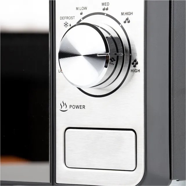 Cuptor cu microunde Finlux FMO-2073BSG, 700 W, 20 L, Functie gratar, Dezghetare, Timer, Otel inoxidabil/Negru