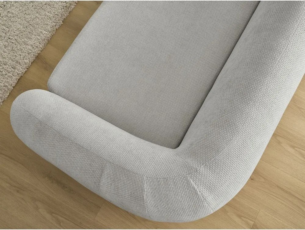 Canapea gri deschis extensibilă cu tapițerie din chenille 228 cm Neyo – Bobochic Paris
