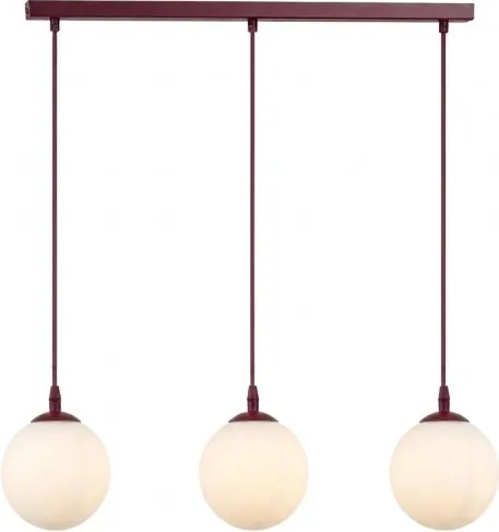 Lampă suspendată pe cablu COSMO 3xE14/10W/230V roșu/alb