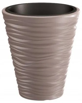 Ghiveci decorativ de flori, rotund, cafeniu, 18/37 L, 38.8x43.6 cm, Sand