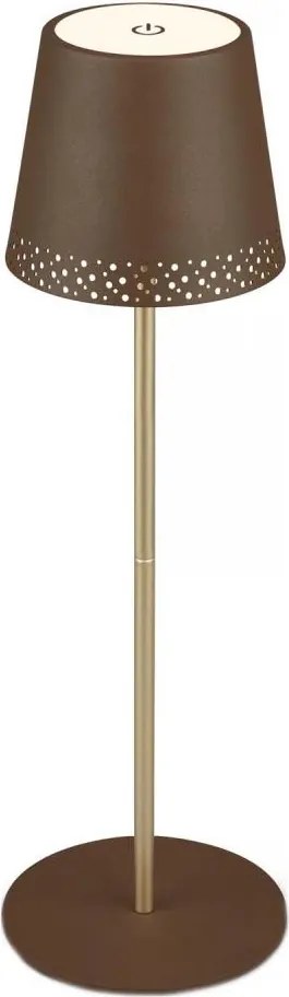 Brilo - Lampă de masă LED KIKI, reîncărcabilă, cu control tactil, 2,6W/5V, IP44, 2600 mAh, maro
