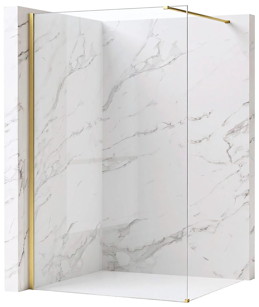 Paravan de dus Rea Flexi Transparent / Brush Gold 120