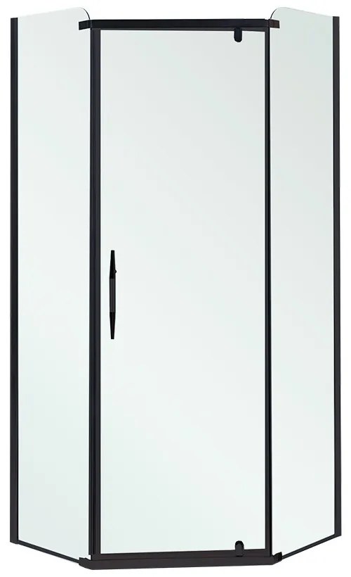 Celtic 90x90 cm cabină de duș pentagonală fără tavă negru