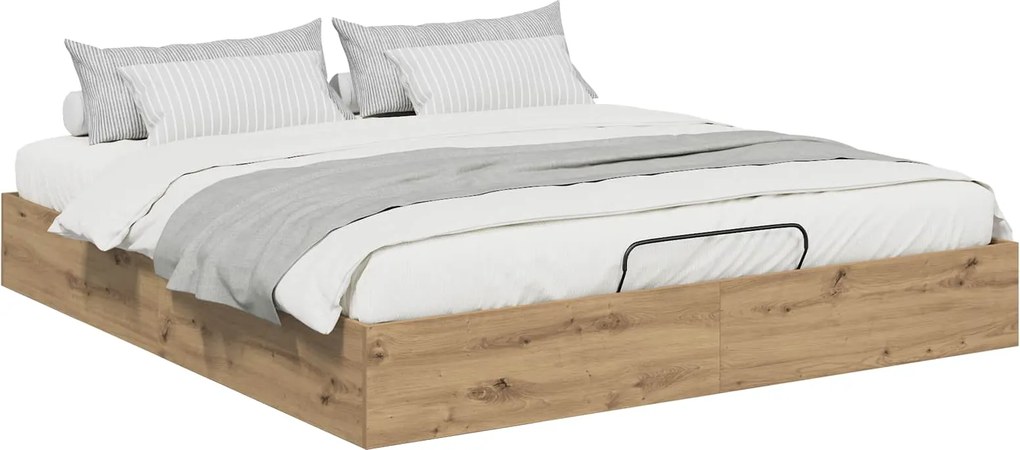 vidaXL Cadru de pat otoman Stejar artizanal 203 x 180 x 25 cm