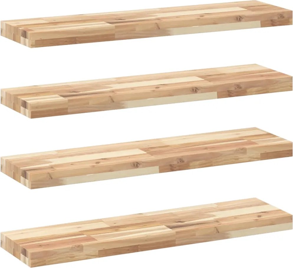 vidaXL Rafturi suspendate 4 buc. 80x20x4 cm lemn masiv acacia netratat