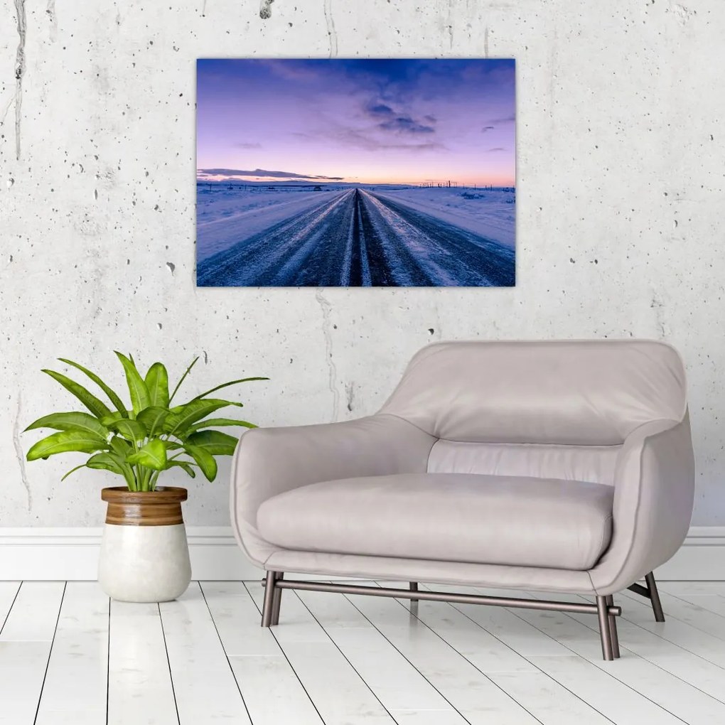 Tablou - autostrada iarna (70x50 cm)