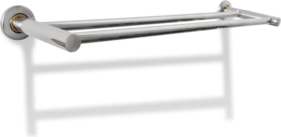 vidaXL Suport prosoape, 2 tuburi oțel inoxidabil